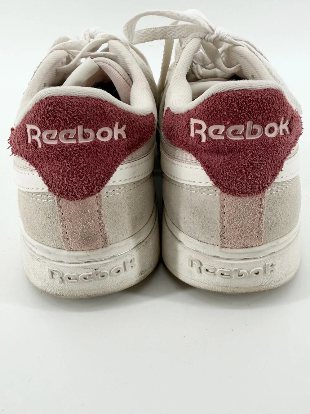 Reebok Club C Double Revenge Stucco Sedona Rose Suede Platform Shoes Womens 9.5